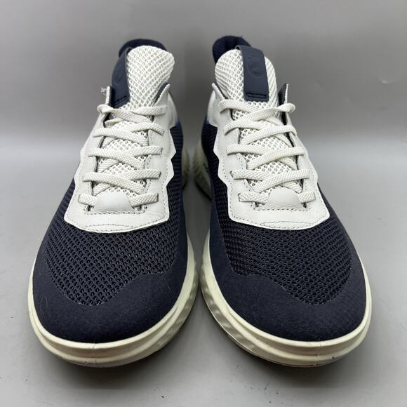 Women's 9 / Men's 7.5 - Ecco ATH-1FM White Blue Casual Comfort Shoes Sneakers - Picture 2 of 8